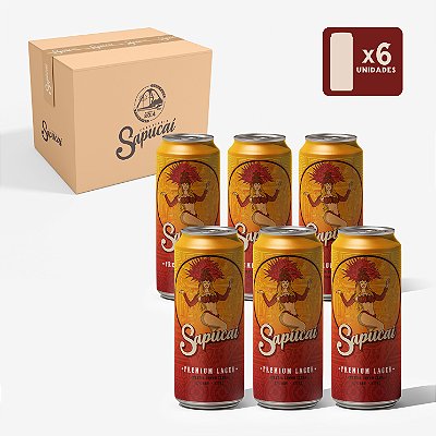 Kit 06 UNIDADES - Cerveja Sapucai Premium Lager - Lata 473mL