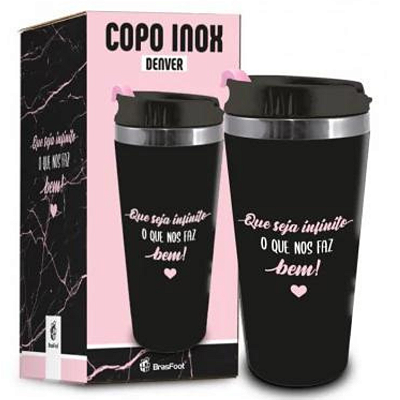 COPO  PLÁST. INOX TÉRMICO EMBORR. - QUE SEJA INFINITO