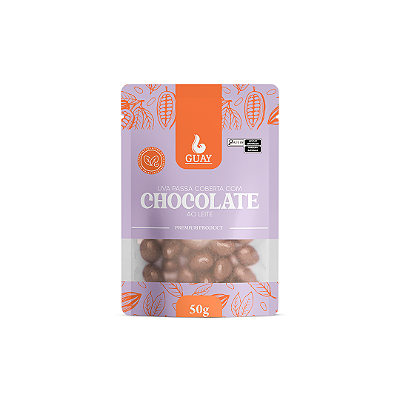 Drageado de uva passa com chocolate ao leite 50g
