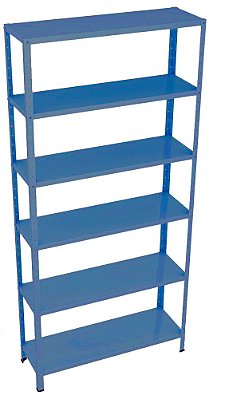 ESTANTE DE AÇO LINHA LEVE MOD. 40 C/ 6 BAND AZUL