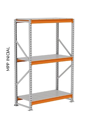 Mini Porta Pallet INICIAL 3 Níveis Com Plano Metálico
