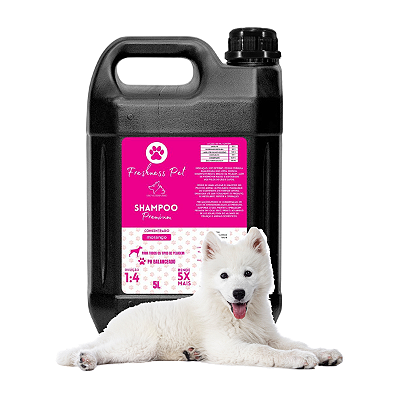 Shampoo 5 litros para Cães e Gatos Pets Profissional Morango