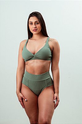 Biquini Olivia/Leila verde textura