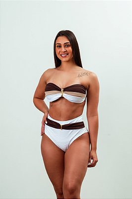 Biquini tomara que caia Excentric Pietra/Kim tricolor