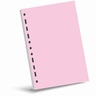 REFREFIL PARA CADERNO ARGOLADO TAMANHO UNIVERSITÁRIO -40 FOLHAS MIX DE 5 CORES CANDY SEM PAUTA 90 GRS