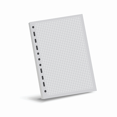Refil para Caderno Colegial Argolado Quadriculado Cinza