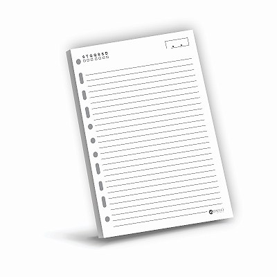 Refil para Caderno Colegial Argolado Pautado Branco