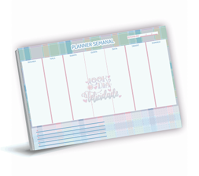 PLANNER DE MESA  MENSAL - LOOK DO DIA FELICIDADE - 60 FOLHAS 75 GRS.