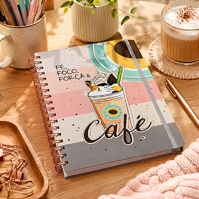 Caderno Colegial Reposicionável Café