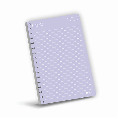 Refil para Caderno Colegial Reposicionável Pautado Lilás