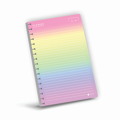 Refil para Caderno Colegial Reposicionável Pautado Gradient