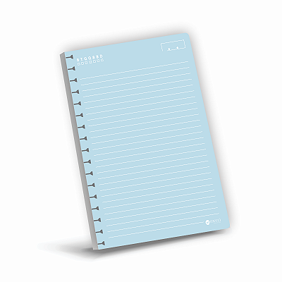 Refil para Caderno Colegial Reposicionável Pautado Azul