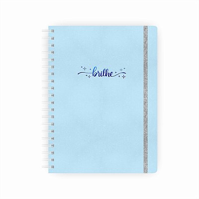 Caderno Colegial Reposicionável Brilhe Azul