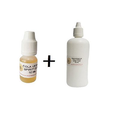 Cola Spirit Gum verniz 10ml + removedor 100ml