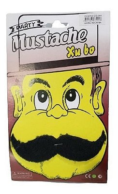 Bigode Falso Preto Em Pelúcia Modelo 302 Mustache