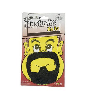 Fantasia Cavanhaque falso preto em pelúcia modelo Mustache