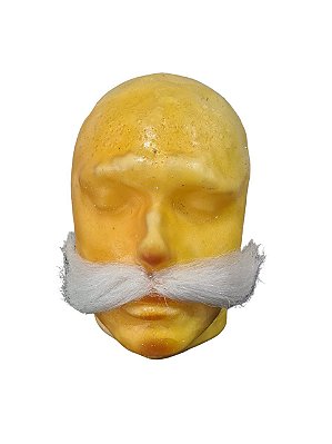 Bigode falso postiço branco modelo 12205 + cola de brinde