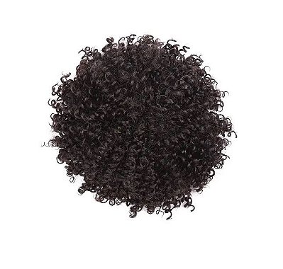 Coque Cacheado Orgânico Aplique Afro Puff castanho escuro