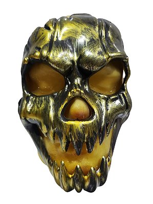Máscara Caveira Dourada Festa Halloween Cosplay