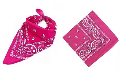 Bandana Faixa Lenço Cabelo Rosa Pink Unissex Poliéster