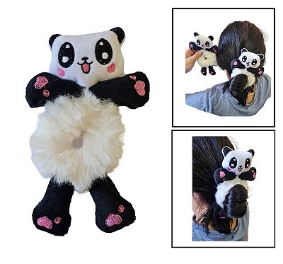 Xuxinha Pelúcia Bichinhos Urso Panda com elástico Infantil