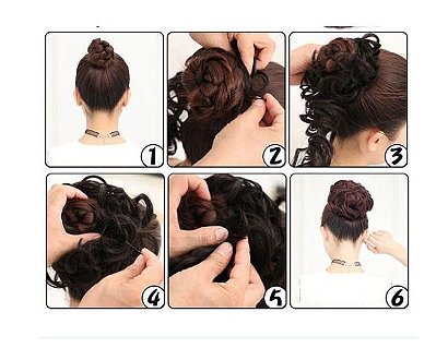 Acessório cabelo aplique c/ cabelo sintético de arame