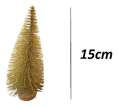 Mini Arvore De Natal Dourada Pinheiro 15cm - 1 Unidade