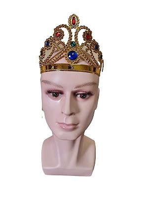 Coroa De Rainha Com Pedrarias Dobrável Fantasia regulável