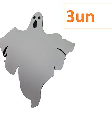 Kit 3un Decoração de Halloween Fantasma Branco em EVA