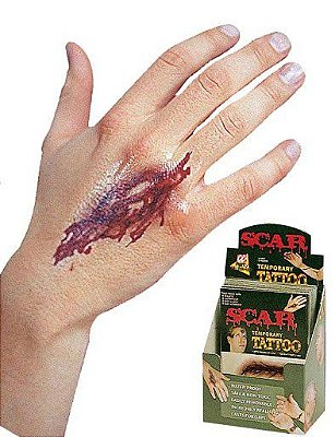 Adesivo Tatuagem temporária cicatriz ferimento modelo 432