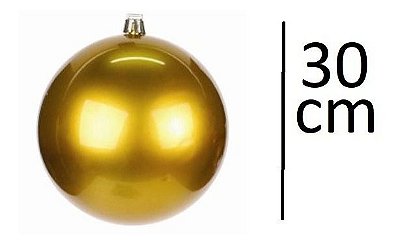Decoração Bola De Natal Lisa Dourada 30cm - Unidade