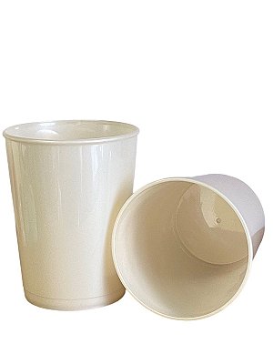 Kit Festa Copo 400ml Acrílico reforçado Branco Marfim 10un