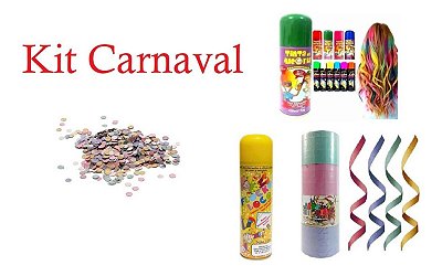 Kit Carnaval 2un Confete +serpentina +tinta Cabelo +espuma