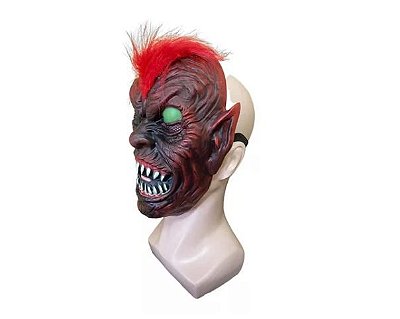 Fantasia Máscara Monstro Orc Assustador Vermelho- Adulto