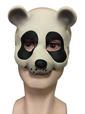 Fantasia Máscara Urso panda metade do rosto de Látex
