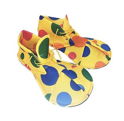 Sapato De Palhaço De Bolinhas Colorida Fantasia Festa
