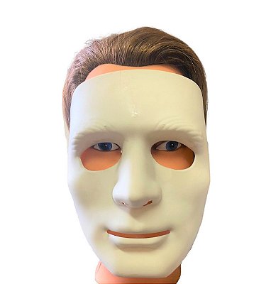 Kit 2un Máscaras Branca Lisa Sem Face Fantasia Halloween