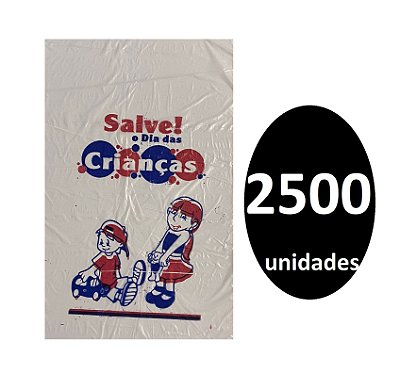 Kit 2500 Sacos de Plástico p/ Salve o Dia das Crianças 16x24