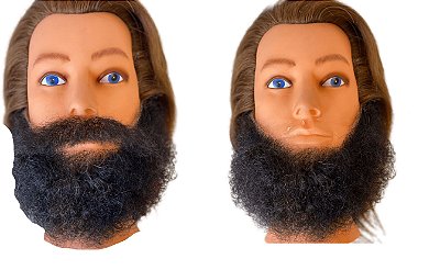 Barba falsa postiça cheia Preta Cabelo Natural + bigode