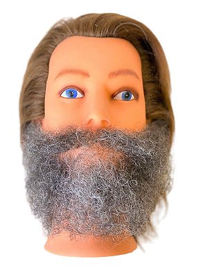 Barba falsa postiça Grisalha Cabelo Natural + bigode