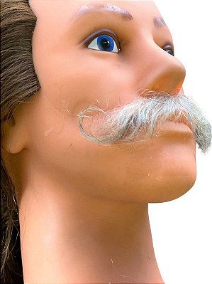 Bigode Postiço Grisalho cabelo Natural Loiro acinzentado