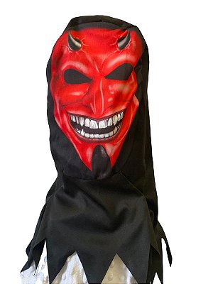 Fantasia Máscara Diabo em Tecido Silk cabeça inteira