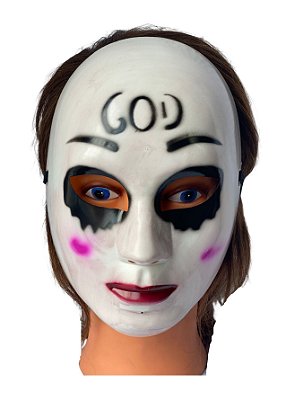 Máscara Halloween GOD Noite do Crime c/ Elástico Cosplay
