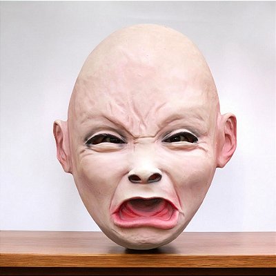 Fantasia Máscara de Bebê chorão cabeça inteira de látex