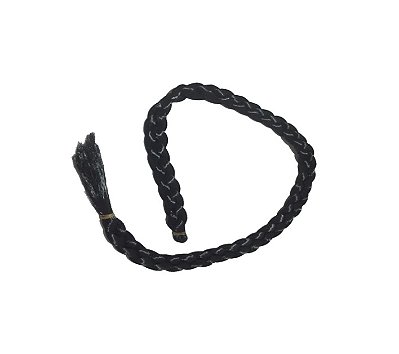 Fantasia Princesa Cabelo Trança Preto 90cm sintética