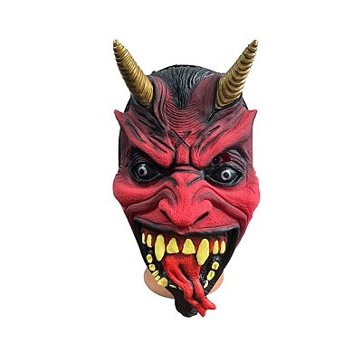 Fantasia Mascara Diabo vermelho c/ lingua pra fora e chifres