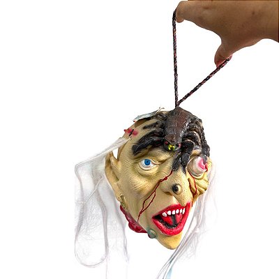 Cabeça de Bruxa Aterrorizante Halloween Látex Decoração