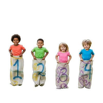 Kit 4 sacos de corrida infantil resistentes de Juta ate 50kg