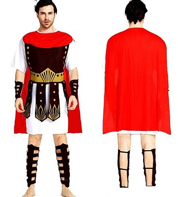 Fantasia Gladiador Roupa Traje De Guerreiro Grego Romano