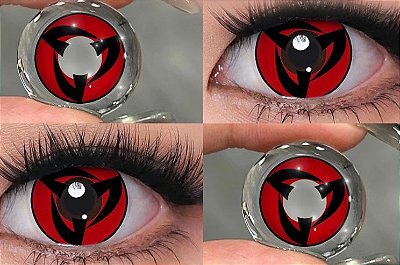 Fantasia Par Lentes de contato vermelha gotas com capinha